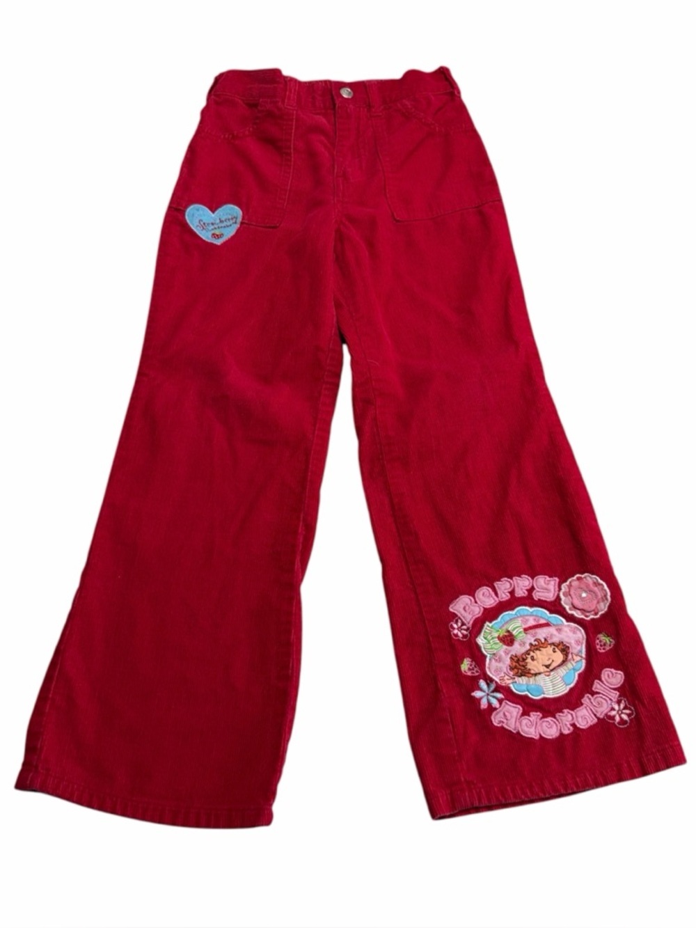 Vintage Y2K Strawberry Shortcake Berry Adorable Red Corduroy Pants Girls 6 2000s